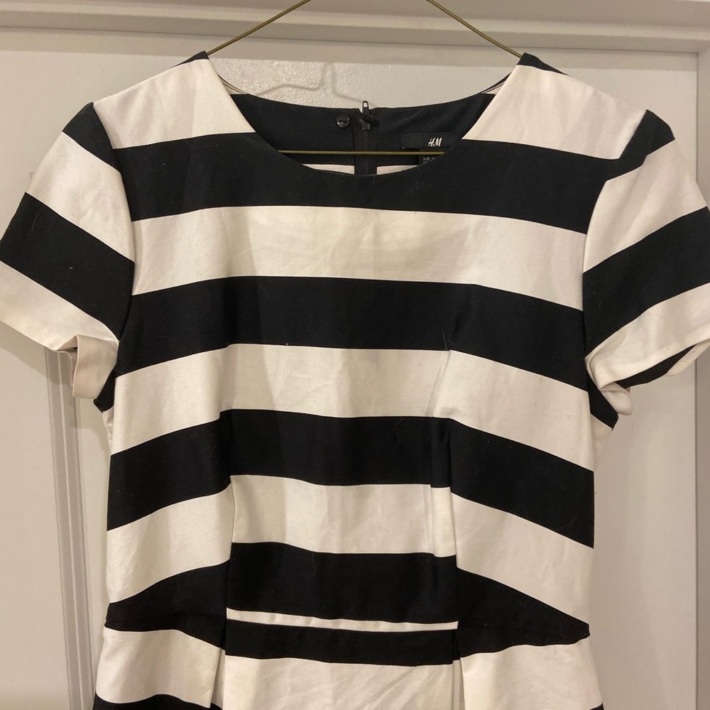 H&M black and white dress